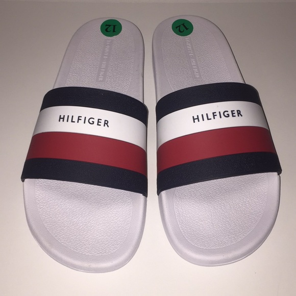 tommy hilfiger slides white